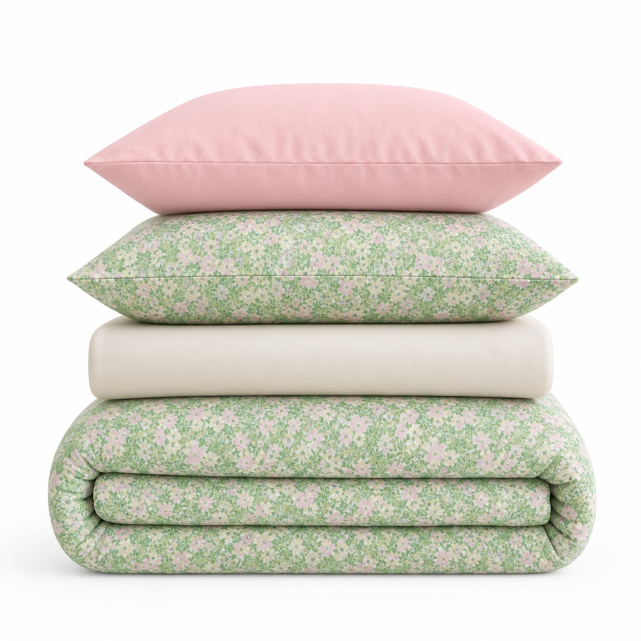 Retro Green Floral Cotton Bed Linen