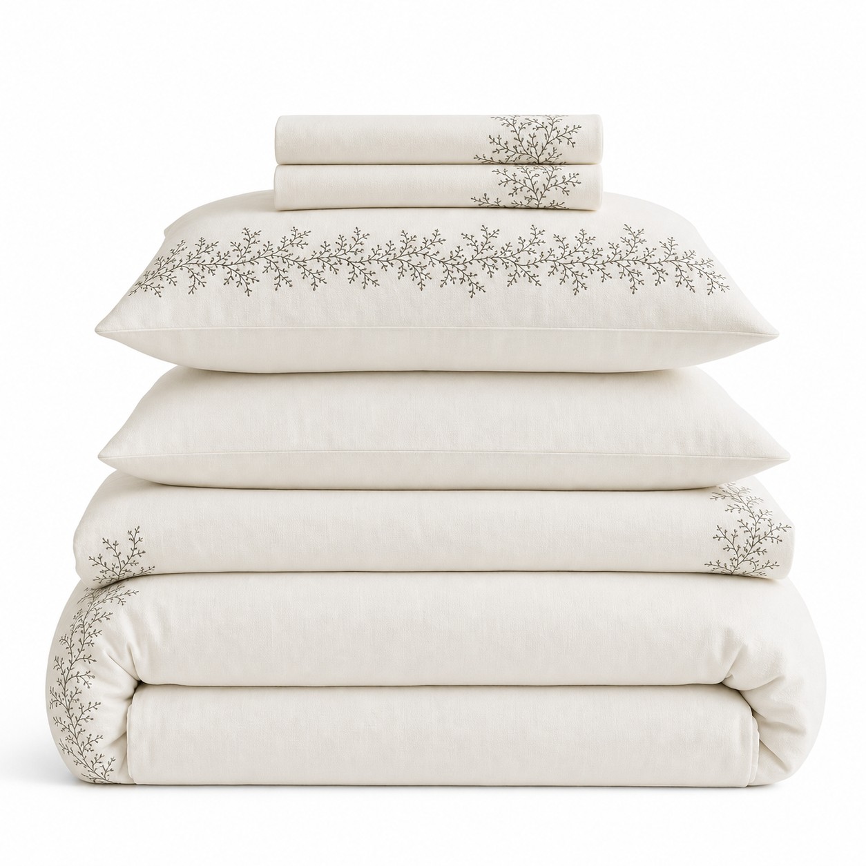 Southern French Embroidered Cotton Bedding Set