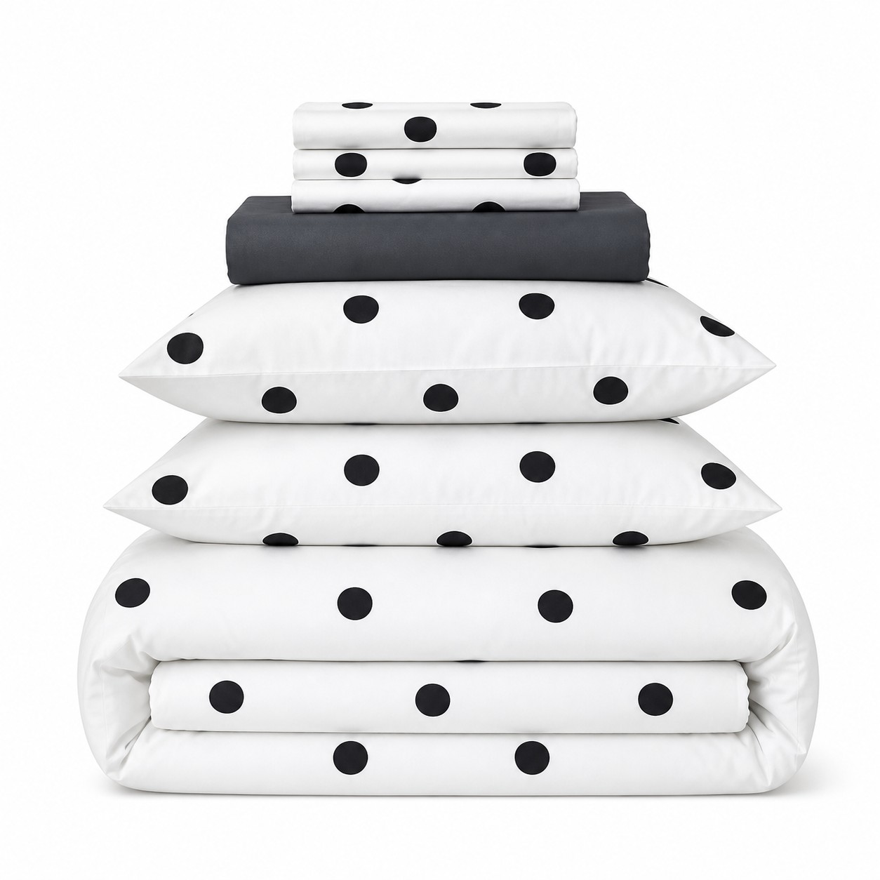 Classic Black White Polka Dot Bedding Set