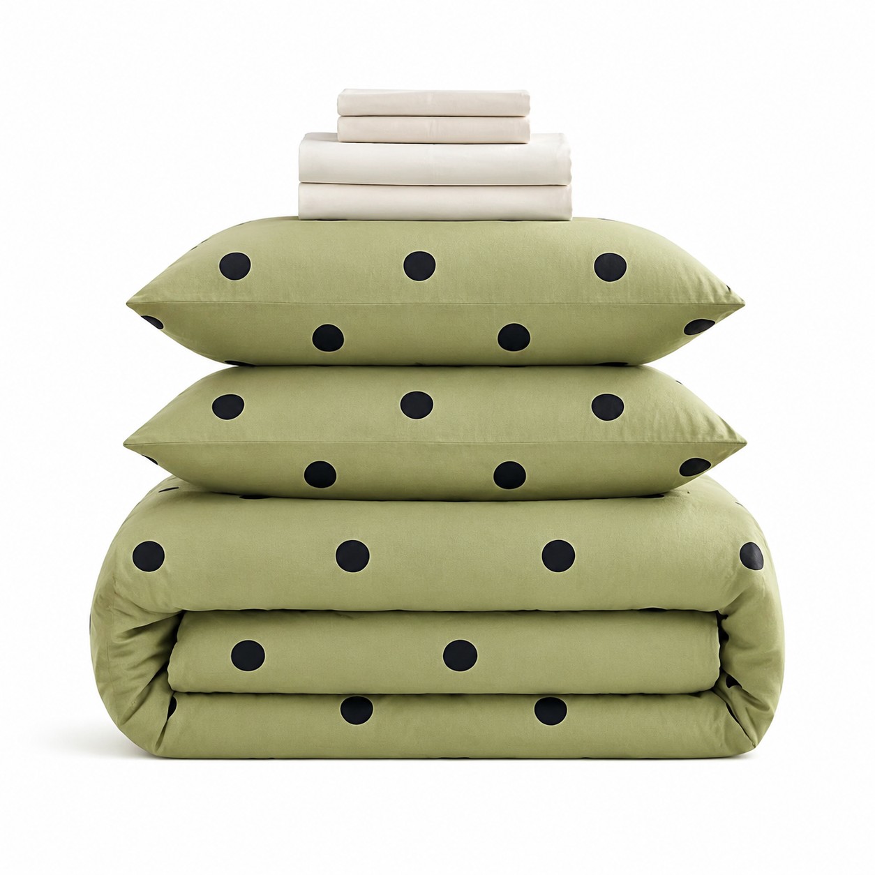 Sage Green Polka Dot Bedding Set