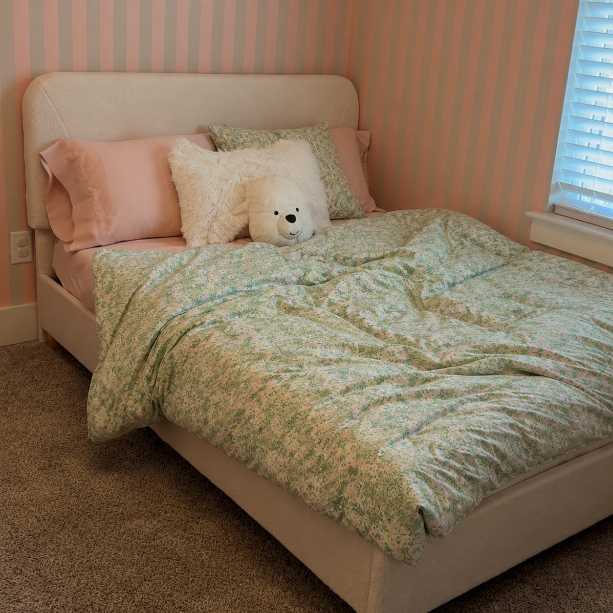 Customer photo with floral bedding