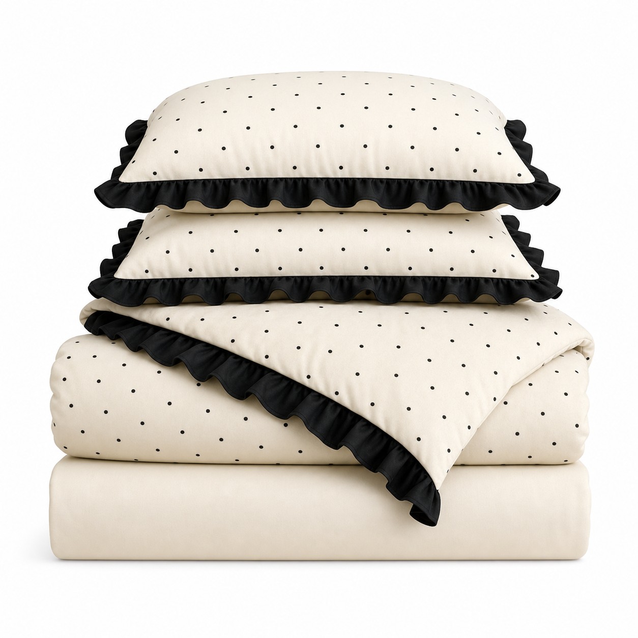 French Aesthetic Polka Dot Bedding Set