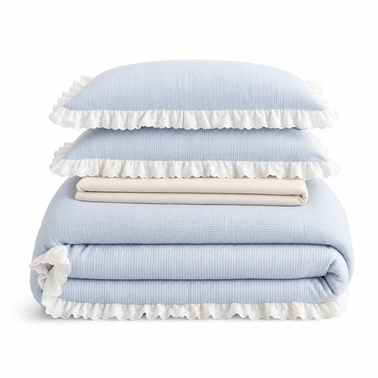 Roselle Simple Blue Bedding Set